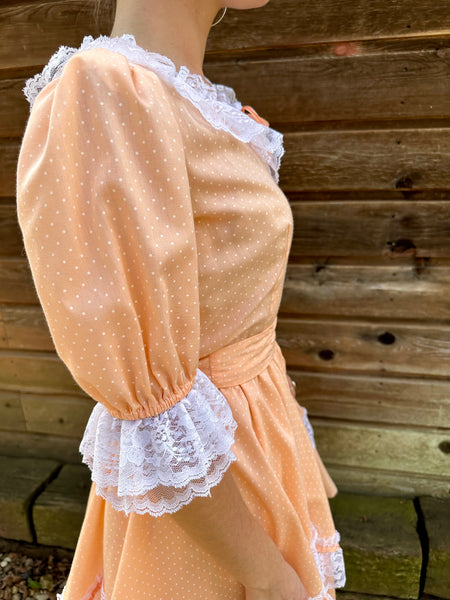 Vintage 50s Peach Western Swing Dress