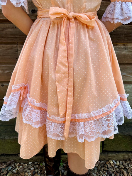 Vintage 50s Peach Western Swing Dress