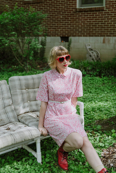 Vintage 1960s Calico Shirtwaist Dress